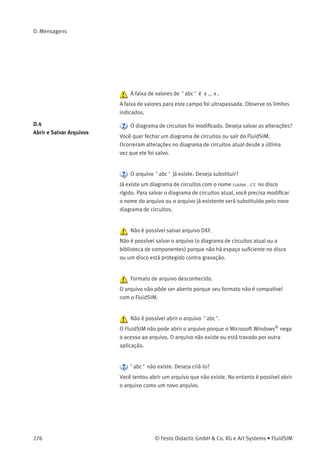 Conﬁra a construção da válvula no tópico 75.
26 Circuito seqüencial
Um circuito seqüencial tem as seguintes
características: quando uma válvula de botão
de 3/2 vias é operada, o cilindro 1A1 avança. Cada
etapa da seqüência precisa ser conﬁrmada. A
seqüência é A+ B+ A− B−.
 