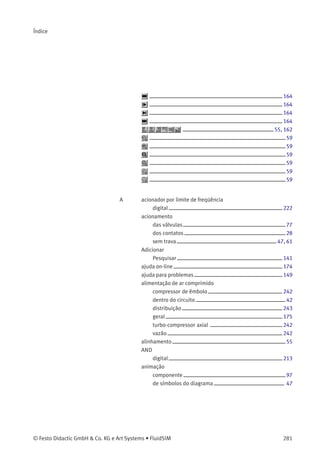 Discuta quais são as opções para remover a
sobreposição.
28.3 Circuito com sobreposição de sinais
A segunda condição de sobreposição ocorre
no terceiro passo. A válvula 2V2 recebe sinais
opostos gerados por 2S1 e 2S2, causando uma
condição de sobreposição de sinais.
 