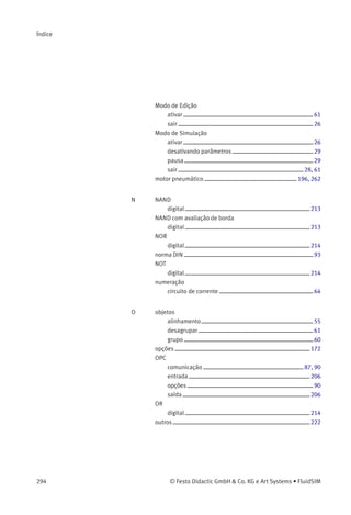 Conﬁra a estrutura geral na ﬁgura do
tópico 32.
240 © Festo Didactic GmbH & Co. KG e Art Systems • FluidSIM
 