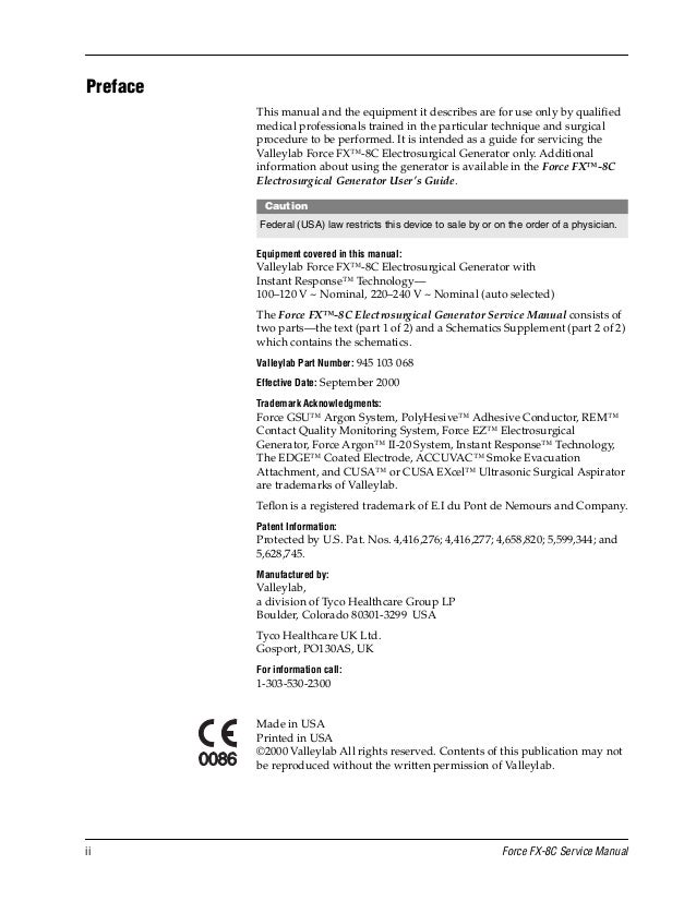 Valleylab force fx manual Valleylab force fx manual