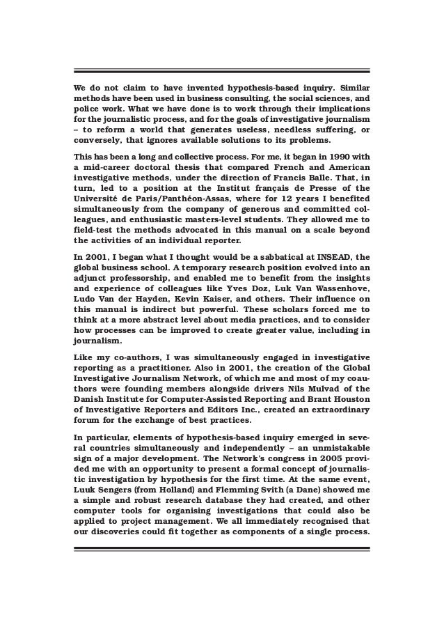 Manual for investigative journalism