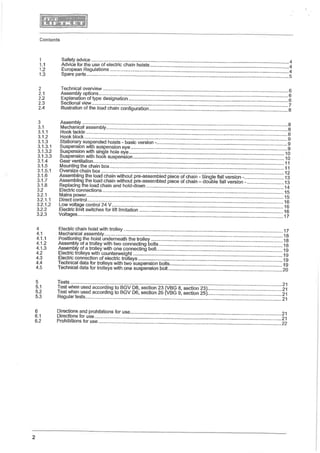 Manual for liftket electrical chain hoist | PDF