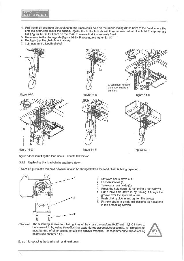 Manual for liftket electrical chain hoist