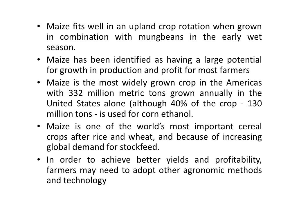 Manual For Maize Production