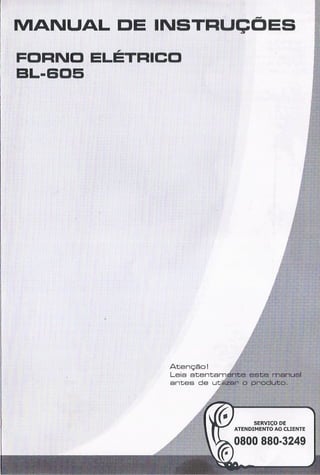 Manual Forno Eletrico BL 605