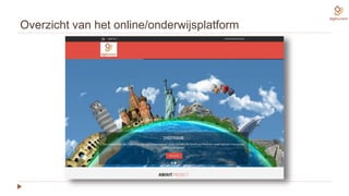 Overzicht van het online/onderwijsplatform
 