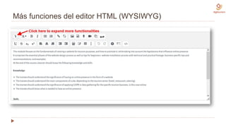 Más funciones del editor HTML (WYSIWYG)
 