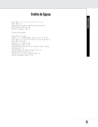 Crédito de figuras




                                                                  Crédito de figuras
CIAT, 1984: 1, 2, 3, 4, 5, 6, 7, 8, 9, 10, 11, 12, 13
CIAT, 1982: 14
Federación Nacional de Cafeteros de Colombia: 76
INAT-Corpoica, 1997: 45, 46
Muñoz A., Rodrigo. 1994: 40

Crédito de fotografías

Arias Jesús H.: 29, 36
Arias R., J. H. y colaboradores. 2001. 73, 75, 77, 78, 79
CIAT, 1980: 41, 42, 43, 44, 48, 49, 50, 52, 53, 58, 66, 69, 70
CIAT, 1997: 54, 59, 60
Guarín M., J. H. 2003: 55, 56
INAT-Corpoica, 1997: 45, 46
Jaramillo Maribel: 38, 39, 47, 61, 64, 65, 67, 68, 71, 80, 81
Ríos Manuel J.: 57
Sánchez Nilsen: 26, 28, 31, 32, 33, 34, 35, 37
Santana Gloria: 25, 62, 63, 72, 74
Tamayo, M., P J. y M. E. Londoño. 2001: 51
               .
Voisest V. Oswaldo, 2000: 27, 30




                                                                 149
 
