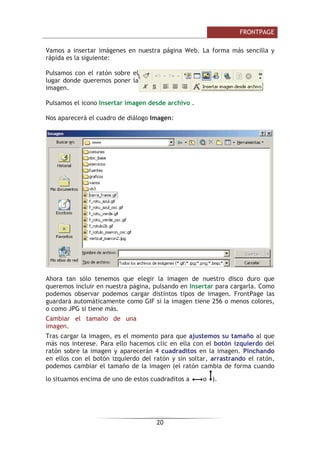 )52173$*(

8QLGDG  )RUPDWHR GH WH[WR
9DPRV D YHU FyPR IRUPDWHDU WH[WR HQ )URQW3DJH 9HUHPRV FRPR GDUOH DO
WH[WR  D OD SiJLQD OD DSDULHQFLD TXH GHVHHPRV  DO ILQDO GHO WHPD YHUHPRV
XQ WHPD DYDQ]DGR SDUD FRUUHJLU ODV IDOWDV GH RUWRJUDItD
,QWURGXFLU WH[WR 7LSR GH OHWUD WDPDxR QHJULWD FXUVLYD
VXEUDDGR
3DUD HQWHQGHU WRGD OD WHRUtD GH HVWH WHPD OR PHMRU TXH SRGHPRV KDFHU HV
FUHDU XQD :HE YDFtD FRQ OR TXH WHQGUHPRV XQD KRMD HQ EODQFR HQ OD TXH
SUDFWLFDU )URQW3DJH GLVSRQH GH XQD LQWHUID] VLPLODU D XQ SURFHVDGRU GH
WH[WRV FRPR HO :RUG SRU OR TXH VL OR KHPRV XWLOL]DGR QR QRV UHVXOWDUi QDGD
GLItFLO DSUHQGHU D KDFHU OR PLVPR HQ )URQW3DJH
3DUD ,QVHUWDU WH[WR OR ~QLFR TXH GHEHPRV KDFHU HV HVFULELU HQ OD SDQWDOOD
RPR HQ HO :RUG HO WH[WR DSDUHFHUi D PHGLGD TXH OR YDDPRV WHFOHDQGR
3DUD WHUPLQDU XQ SiUUDIR VyOR KD TXH SXOVDU OD WHFOD (QWHU 8QD YH]
LQWURGXFLGR HO WH[WR SRGHPRV FDPELDU VX DVSHFWR XWLOL]DQGR ODV GLVWLQWDV
RSFLRQHV TXH QRV RIUHFH OD EDUUD GH )RUPDWR TXH GHVFULELUHPRV D
FRQWLQXDFLyQ
EDUUD GH IRUPDWR
3DUD FDPELDU HO WLSR GH OHWUD OR TXH WHQHPRV TXH KDFHU HV SXOVDU HQ HO
FXDGUR GHVSOHJDEOH GH )XHQWH  $ SDUWLU GH HQWRQFHV HO WH[WR
TXH VH LQWURGX]FD VHUi FRQ HVH WLSR GH OHWUD 6L OR TXH TXHUHPRV HQ FDPELR HV
FDPELDU HO WLSR GH OHWUD GH XQ WUR]R GH WH[WR TXH D KHPRV HVFULWR GHEHPRV
VHOHFFLRQDUOR  FDPELDU HQWRQFHV HO WLSR GH OHWUD FRPR KHPRV KHFKR DQWHV
1yWHVH TXH VyOR VH SURGXFLUi HO FDPELR HQ HVH WUR]R GH WH[WR SRU OR TXH DO
HVFULELU HQ RWUD ]RQD OR KDUHPRV FRQ HO WLSR GH OHWUD TXH WHQtDPRV
SUHYLDPHQWH
 