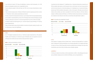 |manualdesegurançaesaúdenotrabalho|indústriagalvânica|estudodecampo|
|páginas44e45|
como acessórios dos banhos, EPI, roupas de trabalhadores e materiais a serem descartados, e em 19,5%
delas não há separação de produtos por compatibilidade química.
Parte das indústrias avaliadas (51,6%) refere dispor das FISPQ, mas nem todas as disponibilizam aos traba-
lhadores.
Todas as indústrias avaliadas tratam os efluentes: 87,0% fazem tratamentos separados para metais e cianetos
e 77,5% destinam o lodo a empresas especializadas para descarte.
Em geral, o arranjo físico da produção é por processo, o que é vantajoso devido a alta capacidade de adequa-
ção aos pedidos e prejudicial devido ao excesso de movimentação dentro da área de produção, que pode
resultar em espera entre os processos e no acúmulo de gancheiras e/ou cestos nas áreas de circulação.
Foi referida a existência de laudo ergonômico em 19,2% das indústrias do grupo folheados e em 46,2% do
grupo de galvanotécnica.
Todas as empresas referiram algum tipo de retrabalho e revezamento de tarefas, medidas para reduzir custos
de matéria-prima e cansaço dos trabalhadores.
2.1.2.2 Avaliação Quantitativa
RUÍDO
Das 1.195 medições instantâneas de ruído nas 21 indústrias do grupo de galvanotécnica, 32% superaram
80 dB(A) e das 634 medições em 10 indústrias do grupo de folheados, apenas 3% superaram este valor. As
distribuições dos resultados de ruído instantâneo estão apresentadas no gráfico 1.
GRÁFICO 1 MEDIÇÕES INSTANTÂNEAS DO RUÍDO
abaixo de 80 dB(A) 80 |– 85 dB(A) acima de 85 dB(A)
100
	 80
	 60
	 40
	 20
	 0
	
%
	 68	 26	 6	 97	 2	 1
	 GALVANOTÉCNICA	 FOLHEADOS
As dosimetrias de ruído realizadas em 77 trabalhadores das 21 indústrias de galvanotécnica indicaram que
39% dos avaliados estão expostos a níveis de pressão sonora no nível de ação e este mesmo percentual está
acima do limite de tolerância. As dosimetrias realizadas em 20 trabalhadores das 10 indústrias de folheados
indicaram que 25,0% dos avaliados estão expostos a ruído no nível de ação e 5,0% estão acima do limite de
tolerância. Estes resultados, que indicam necessidade de controle, foram obtidos em 74,2% das indústrias
avaliadas, em 40% das indústrias de folheados e em 90,5% das indústrias de galvanotécnica. As distribuições
dos resultados de níveis médios de ruído obtidos nas dosimetrias estão apresentadas no gráfico 2.
GRÁFICO 2 RESULTADOS DAS DOSIMETRIAS DE RUÍDO
abaixo de 80 dB(A) 80 |– 85 dB(A) acima de 85 dB(A)
	100
	 80
	 60
	 40
	 20
	 0
	
%
	 22	 39	 39	 70	 25	 5
	 GALVANOTÉCNICA	 FOLHEADOS
CALOR
Foram realizadas 18 avaliações de Índice de Bulbo Úmido – Termômetro de Globo (IBUTG) em 7 indústrias,
sendo 10 avaliações em indústrias de folheados e 8 em indústrias galvanotécnica. As avaliações foram feitas
em setores com fornos, estufas e aquecedores de banhos, qualitativamente considerados mais críticos. Não
foi identificado calor acima do limite de tolerância para as atividades realizadas.
ILUMINÂNCIA
A maioria das medições de iluminância, conforme apresentado no Gráfico 3, indica adequação dos postos
para as atividades realizadas, tanto nas indústrias de folheados, como nas de galvanotécnica.
 