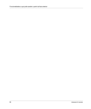 Funcionalidades a que pode aceder a partir da face anterior
30 SR2MAN01PO 08/2006
 