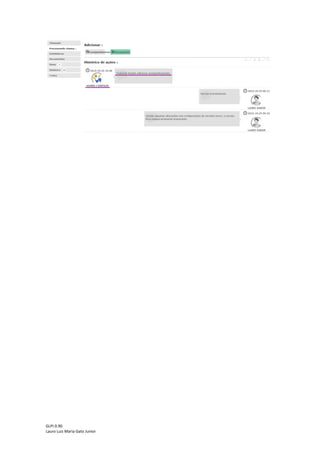 GLPI 0.90.3
Lauro Luiz Maria Gato Junior
5 - Inserindo um acompanhamento ao chamado
A aba “Processando chamado” não serve apenas para visualizar as ações realizadas
pelo técnico. Caso o usuário tenha necessidade de inserir mais alguma informação, basta clicar
em “Acompanhamento”.
Abrirá uma caixa de texto onde o usuário poderá inserir a informação desejada e após
concluir basta clicar em “Adicionar”.
A informação adicionada pelo usuário será exibida juntamente com as informações
registradas pelo técnico.
 