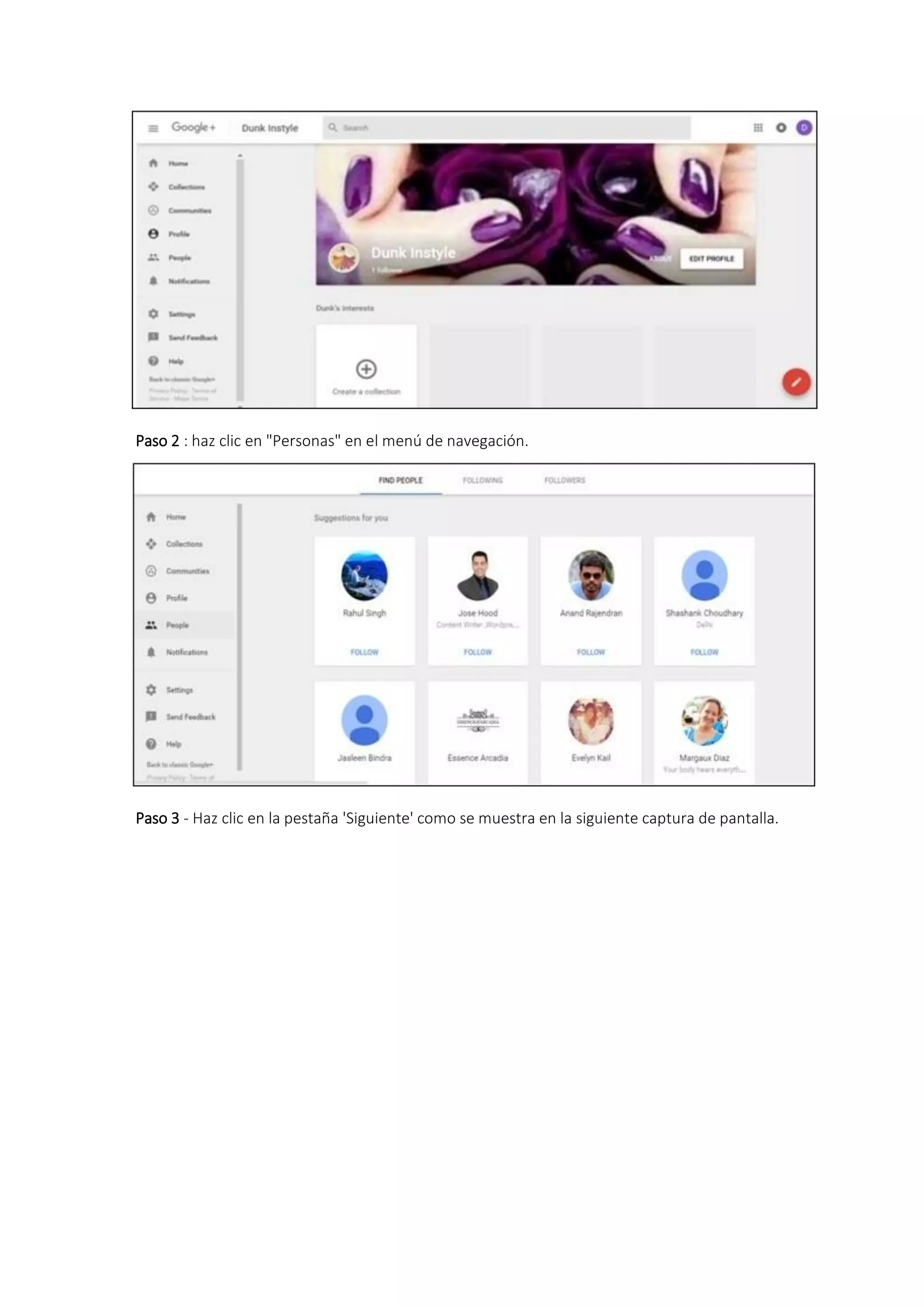 Paso 2 : haz clic en "Personas" en el menú de navegación.
Paso 3 - Haz clic en la pestaña 'Siguiente' como se muestra en la siguiente captura de pantalla.
 