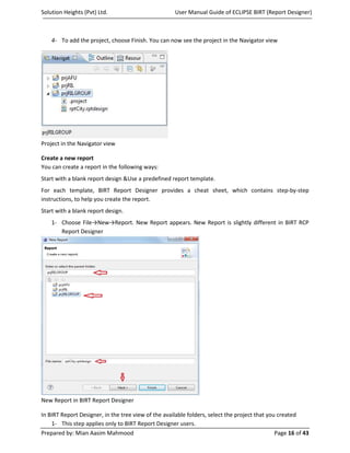 Manual & guide for birt eclipse report designer | PDF