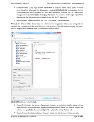 Manual & guide for birt eclipse report designer | PDF