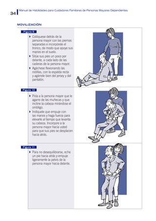 34
Manual de Habilidades para Cuidadores Familiares de Personas Mayores Dependientes
MOVILIZACIÓN
Colóquese detrás de la
p...