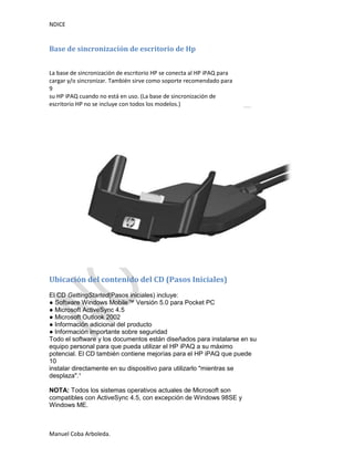 Manual hp ipaq pc de mc proyecto | DOCX