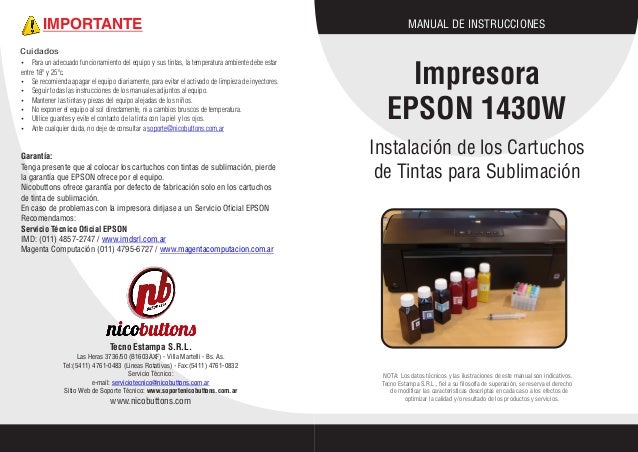 Manual impresora epson 1430 w