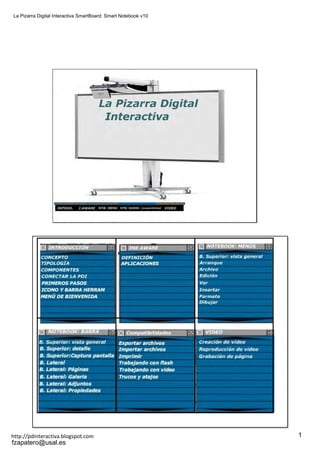 La Pizarra Digital Interactiva SmartBoard: Smart Notebook v10




http://pdinteractiva.blogspot.com                               1
fzapatero@usal.es
 