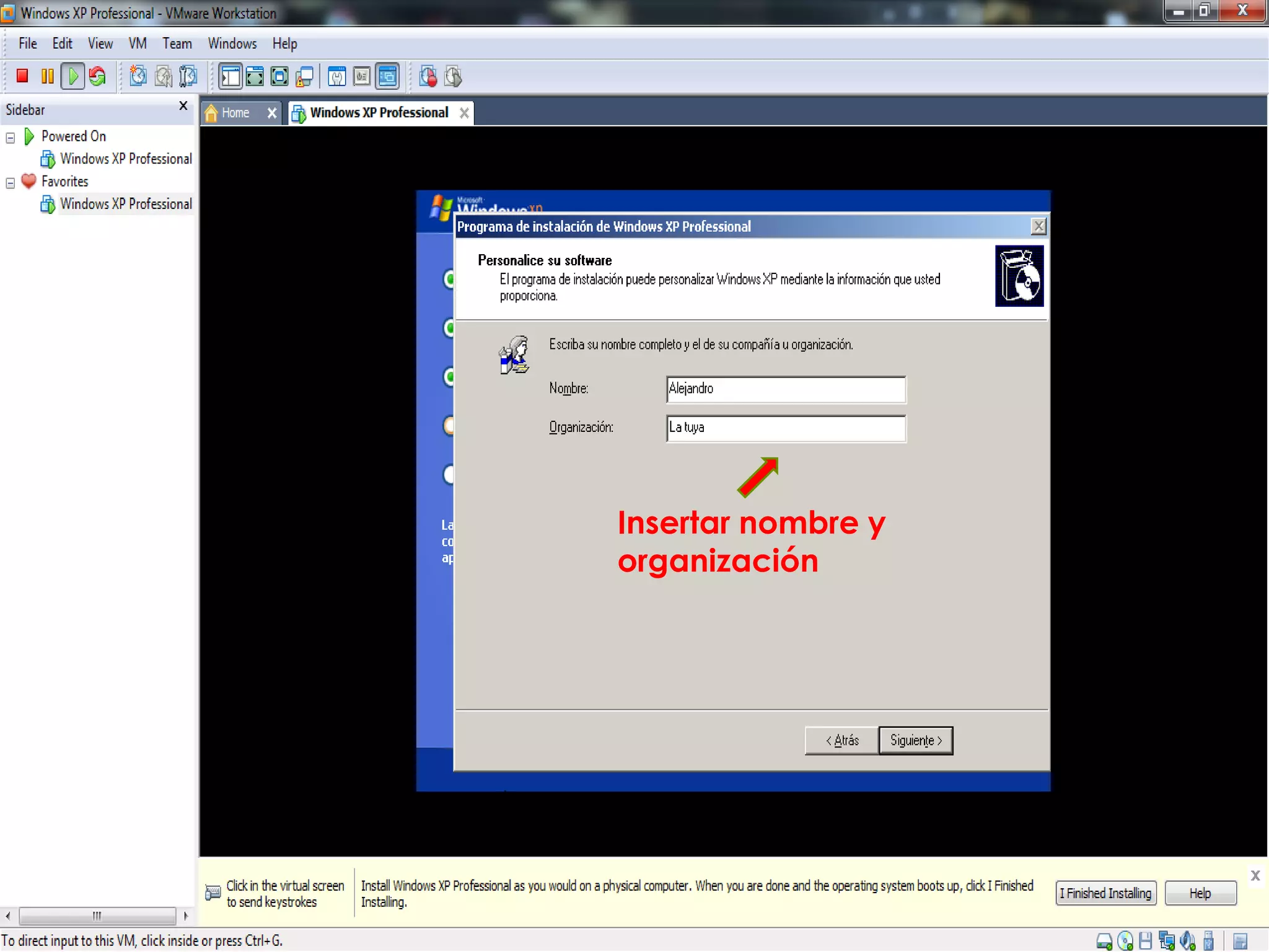 Insertar nombre y
organización
 