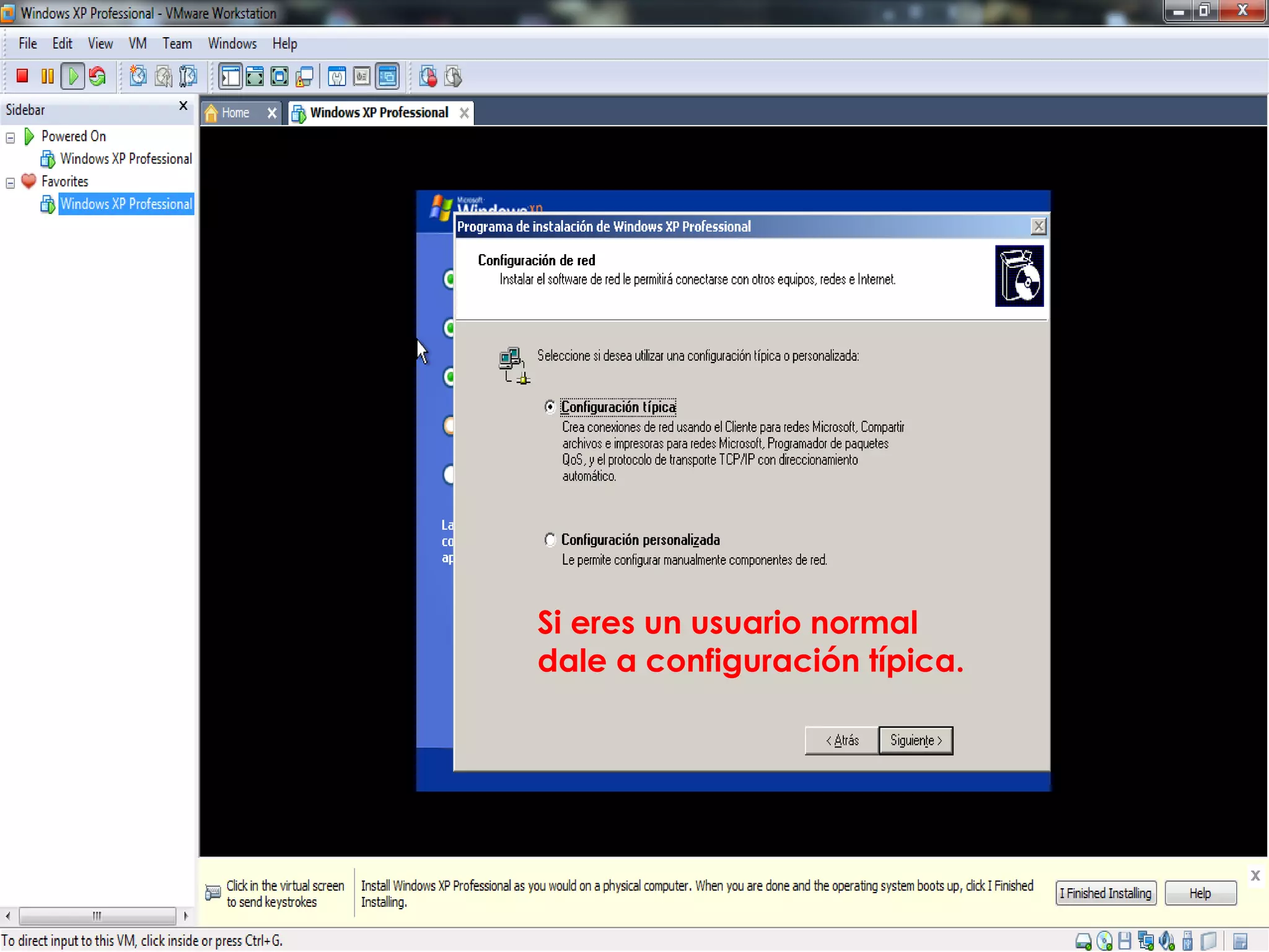 Si eres un usuario normal
dale a configuración típica.
 
