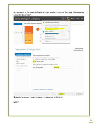 Manual instalacion active directory windows server 2012 | PDF