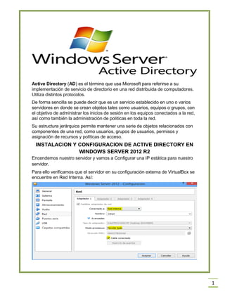 Instalación y Configuración Active Directory en Windows Server 2012 R2 ...