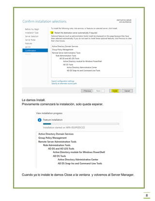 Instalación y Configuración Active Directory en Windows Server 2012 R2 ...