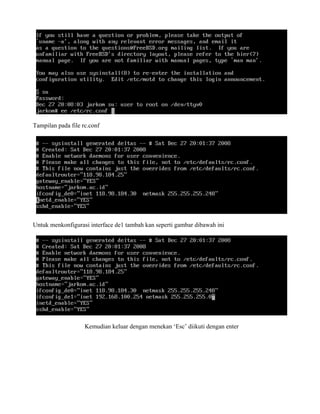 Manual instalasi FreeBSD sebagai Router | PDF