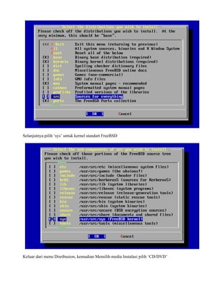 Manual instalasi FreeBSD sebagai Router | PDF
