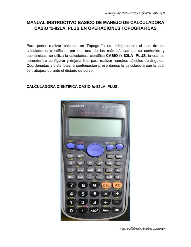 Laboratorio popular hablar Manual instructivo basico de manejo de calculadora casio fx