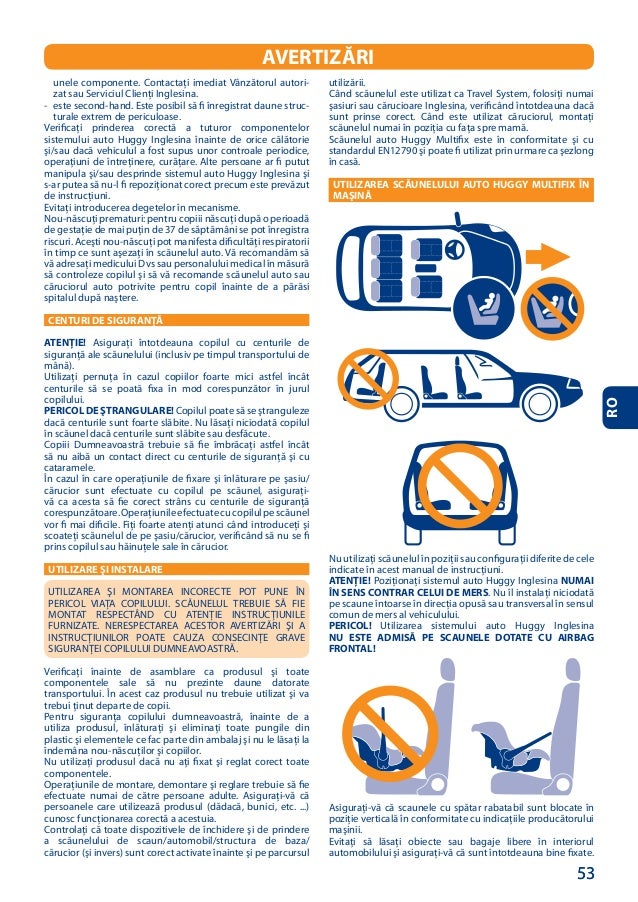 Manual Instruções Cadeira Auto Huggy Inglesina