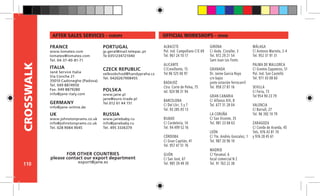 110
CROSSWALK
ALBACETE
Pol. Ind. Campollano C/E 69
Tel. 967 24 10 17
ALICANTE
C/Crevillente, 15
Tel.96 525 06 97
BADAJOZ
Ctra. Corte de Pelea, 75
tel. 924 98 31 94
BARCELONA
C/ Del Lliri. 5 y 7
Tel. 93 285 05 13
BILBAO
C/ Cordelería, 14
Tel. 94 499 52 16
CÓRDOBA
C/ Gran Capitán, 41
Tel. 957 47 51 76
GIJÓN
C/ San José, 67
Tel. 985 39 49 39
GIRONA
C/ Avda. Cistaller, 3
Tel. 972 29 21 54
Sant Joan Les Fonts
GRANADA
Dr. Jaime Garcia Royo
s/n bajos
junto estación ferrocarril
Tel. 958 27 87 16
GRAN CANARIA
C/ Alfonso XIII, 8
Tel. 677 31 28 04
LA CORUÑA
C/ San Vicente, 35
Tel. 981 23 68 63
LEÓN
C/ Tte. Andrés Gonzalez, 1
Tel. 987 20 96 10
MADRID
C/ Yarumal, 6
local comercial N 2
Tel. 91 763 22 38
MÁLAGA
C/ Antonio Martelo, 2-4
Tel. 952 31 91 31
PALMA DE MALLORCA
C/ Gremio Zapateros, 51
Pol. Ind. Son Castelló
Tel. 971 43 08 60
SEVILLA
C/ Feria, 73
Tel 954 90 23 79
VALENCIA
C/ Borrull, 27
Tel. 96 392 10 79
ZARAGOZA
C/ Conde de Aranda, 45
Tels. 976 43 81 70
y 976 28 45 61
FRANCE
www.lomatex.com
lomatex@lomatex.com
Tel. 04-37-40-81-71
PORTUGAL
jp.geral@mail.telepac.pt
Te 0351234721040
ITALIA
Janè Service Italia
Via Conche 21
35010 Cadoneghe (Padova)
Tel. 049 8874950
Fax. 049 8879280
info@jane-italy.com
CZECK REPUBLIC
velkoobchod@handypraha.cz
Tel. 0420267908455
GERMANY
info@jane-online.de
POLSKA
www.jane.pl
jane@euro-trade.pl
Tel.012 61 44 151
UK
www.johnstonprams.co.uk
info@johnstonprams.co.uk
Tel. 028 9084 9045
RUSSIA
www.janebaby.ru
info@janebaby.ru
Tel. 495 3336379
FOR OTHER COUNTRIES
please contact our export department
export@jane.es
AFTER SALES SERVICES - EUROPE OFFICIAL WORKSHOPS - SPAIN
 