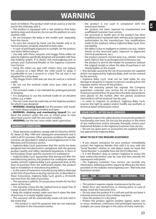 23
EN
WARNING: choking hazard!
WARNING: choking and overheating hazard!
WARNING:
WARRANTY CONDITIONS
SPARE PARTS / AFTER SALES SERVICES
WHAT TO DO IF YOU REQUIRE ASSISTANCE
HINTS FOR CLEANING AND MAINTAINING THE
PRODUCT
WARNING
 