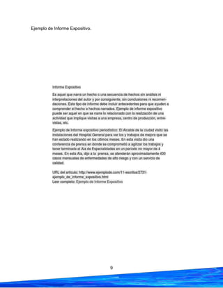 9
Ejemplo de Informe Expositivo.
 