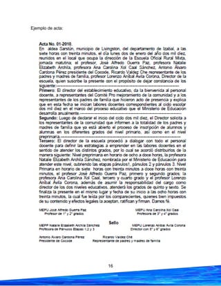 16
Ejemplo de acta:
 