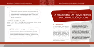 6968
Manual Judicial de Lenguaje Claro y Accesible a los Ciudadanos Manual Judicial de Lenguaje Claro y Accesible a los Ciudadanos
Ejemplo:
La materia parece tan sugestiva para lanzarse con una postura propia que
incluso ilustres científicos como Giovanni Sartori (1994), quien en el debate
sobre presidencialismo versus parlamentarismo impuso su neither nor, es
decir, ni uno ni el otro , y quien defiende la tesis de que el mejor sistema es
aquel que mejor se adecúa…
• Citas de más de 40 palabras
Cuando el texto a utilizar es mayor a 40 palabras, se escribe aparte del texto principal
dejando sangría en ambos márgenes del texto y entre comillas.
Ejemplo:
Hernández, Fernández y Baptista (1994), al respecto, señalan que:
“Siempre es conveniente efectuar la revisión de la literatura y presentarla
de una manera organizada (llámese marco teórico o marco de referencia).
Nuestra investigación puede centrarse en un objetivo.... (sigue la cita de 40
o más palabras)....un estudio mejor y más completo.” (p. 51)
CAPÍTULO IV:
LA REDACCIÓNY LAS NUEVAS FORMAS
DE COMUNICACIÓN JUDICIAL
4.1	 El proceso oral
La innovación de las normas procesales
en materia penal y laboral en el Perú ha
traído nuevos retos en la redacción de los
documentos judiciales. El sistema oral
exige una especial dedicación de los jueces
para dejar claramente establecidos y por
escrito los aspectos trascendentales de
las etapas orales del proceso. Asimismo,
existe una especial atención en la
comunidad jurídica y en la ciudadanía por
estas reformas procesales, particularmente
en cuanto a nivel de resultados cotidianos
para el bienestar del ciudadano.
Es importante enfatizar que los aspectos
directamente relacionados con la vida del
ciudadano, como el tiempo que dedica al
proceso judicial, los costos en los que incurre,
la comprensión de lo que sucede en cada etapa
procesal, la claridad de las decisiones que se
toman y el uso de sus derechos sin trabas, no
son sino expresiones del acceso a la justicia. La
teorización de este derecho y su inclusión en
un marco jurídico normativo, no debe hacernos
perder de vista que se trata de un aspecto de la
vida cotidiana y esencial de ciudadanos.
 
