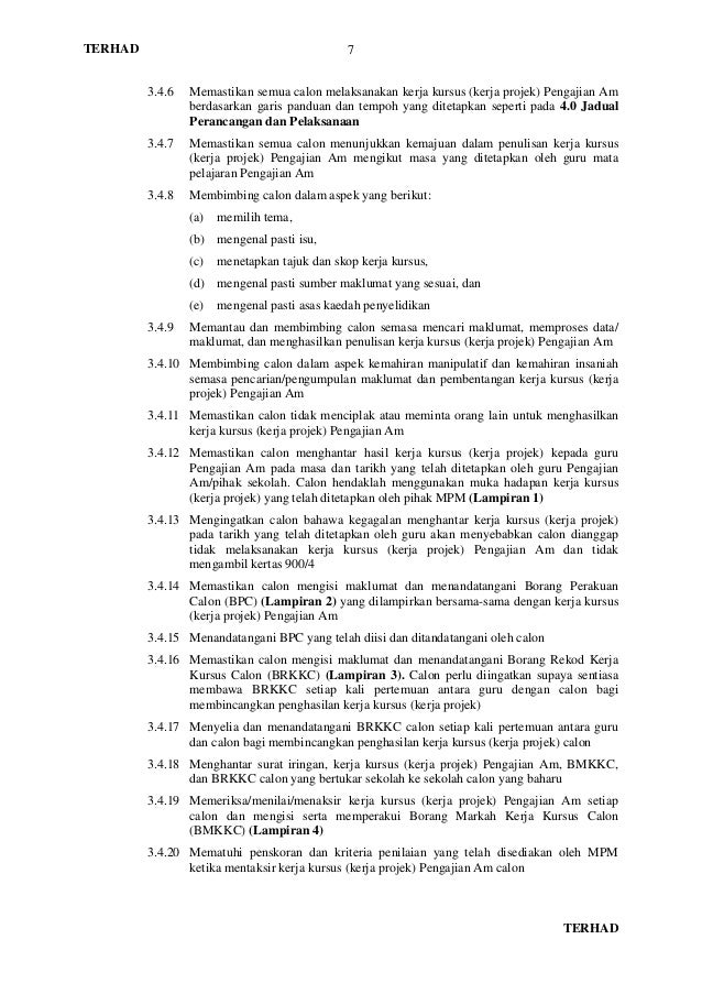 Manual kerja kursus pbs, pengajian am p2 2014
