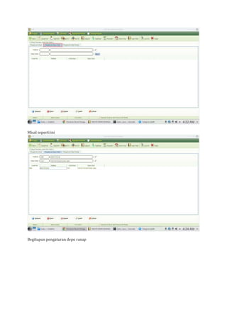 Misal seperti ini
Begitupun pengaturan depo ranap
 