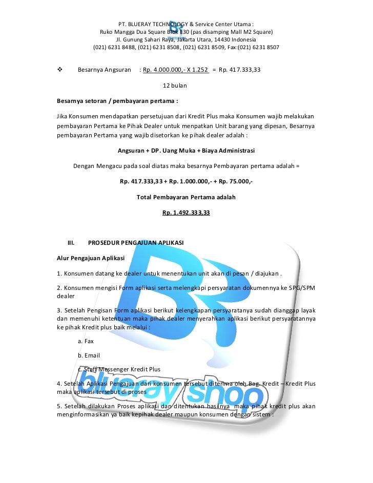 Perhitungan Kredit Plus Hp