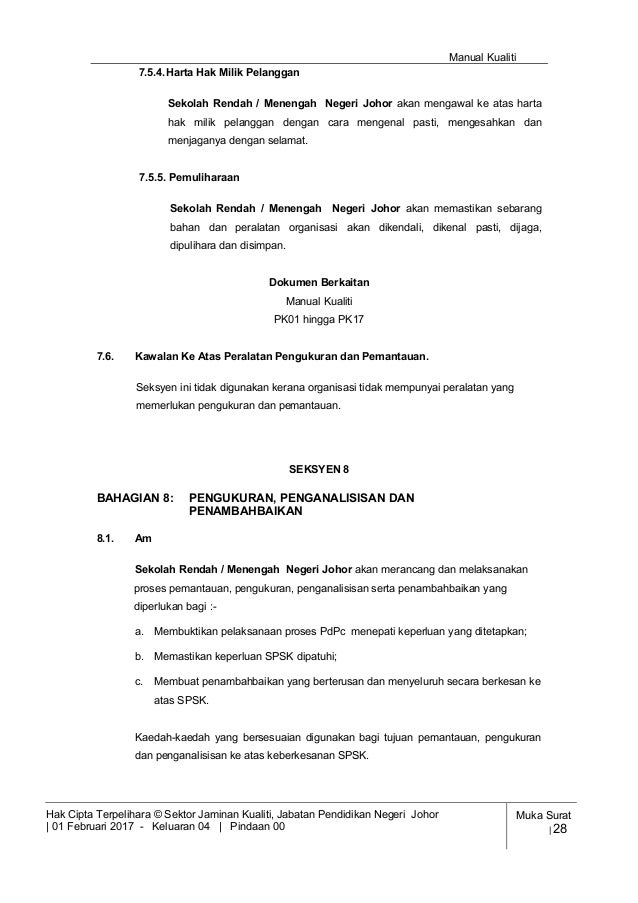 Manual Kualiti Spsk 2017 Terkini