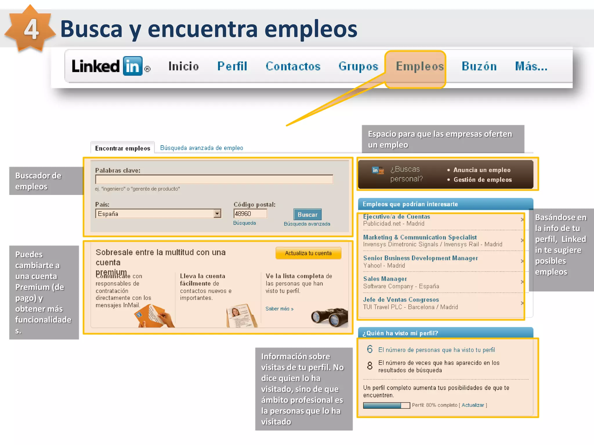 3.EmpleosLos grupos permiten publicar ofertas de empleo2345161.DebatesPuedes participar en el grupo, conversando en un debate ya abierto o abriendo uno tu mismo/a34. SubgruposLos grupos permiten crear subgrupos. Estas tienen las mismas funcionalidades.5. MásAquí podrás ver - Quienes son y cuantos son lo miembros del grupo_ Todas las actualizaciones del grupo- Gestionar tu configuración del grupo Podrás ver la actividad  en el grupo de las personas a las que siguesPuedes seguir los comentarios que se hagan en los debates y/o noticias. Recibirás en tu correo electrónico todos los comentarios que se hagan.2. NoticiasPuedes compartir una noticia interesante e incluso comentar alguna ya publicada.También puedes integrar fuentes RSS  de interés6. PerfilAquí se muestra el perfil público del grupoResumen de actualizacionesPodrás ver las actualizaciones del grupo de los últimos 7 días