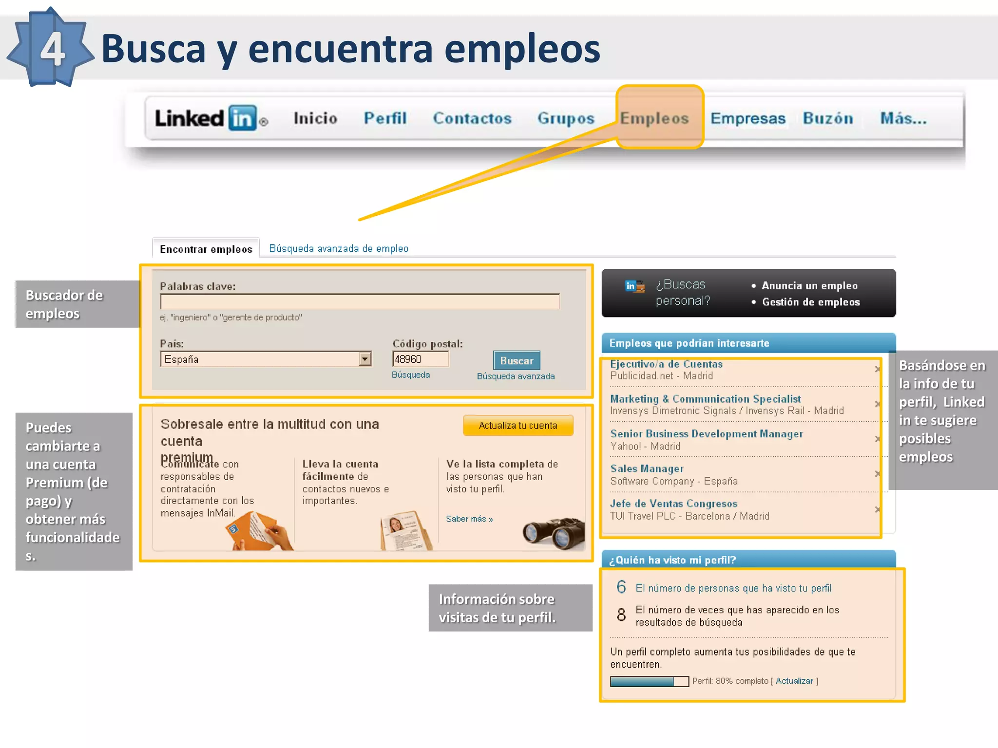 Para buscar empresas y empleos.