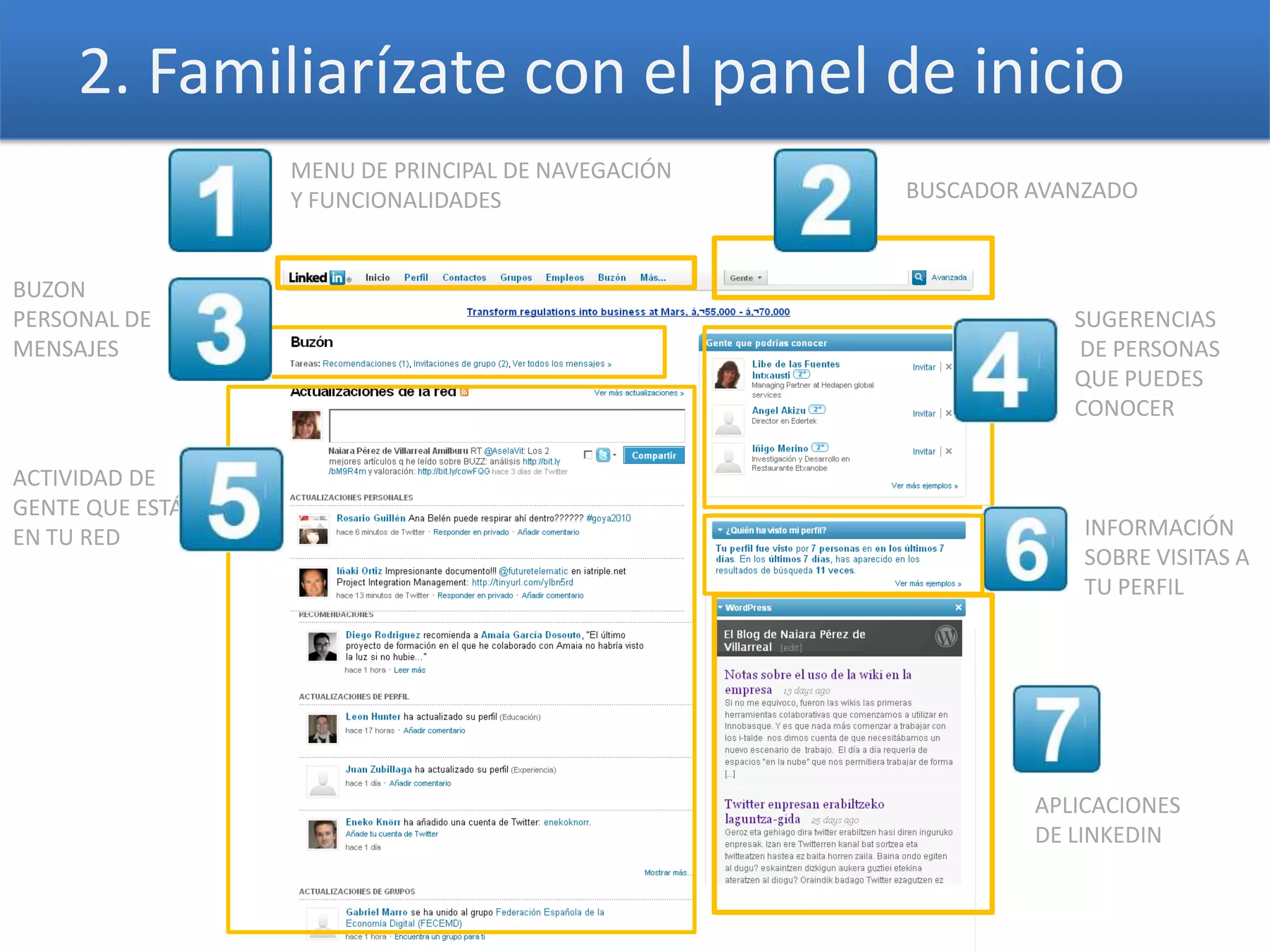 En ella se puede publicar información personal y profesional, y a través de dichos perfiles generar redes  y contactos.