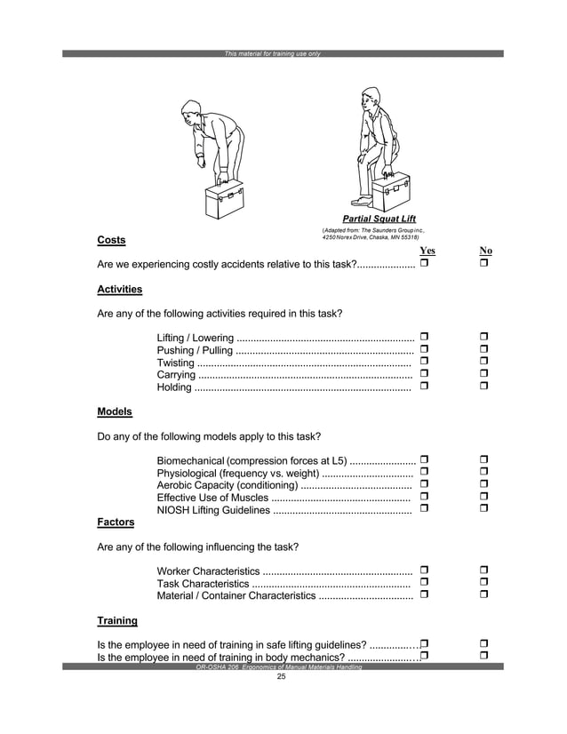 Manual materials handling osha oregon