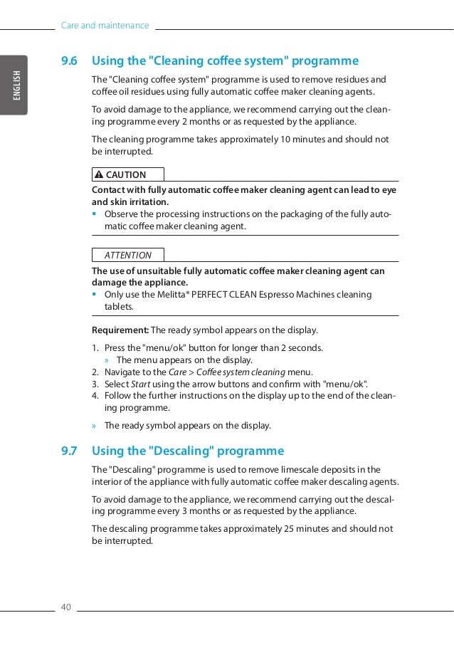 Melitta coffee maker instruction manual