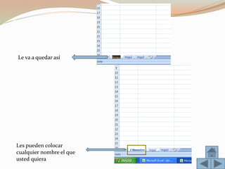Le va a quedar así
Les pueden colocar
cualquier nombre el que
usted quiera
 