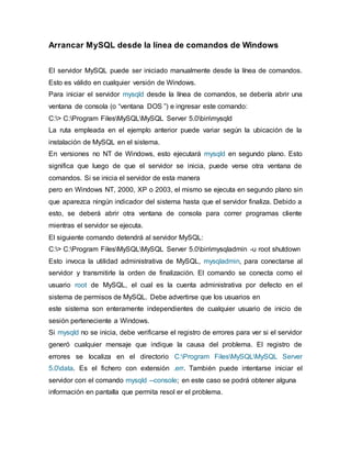 MANUAL DE INSTALACION Y USO DE MYSQL | DOCX
