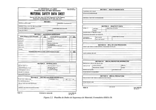 Figura 2.2.	 Planilha de Dados de Segurança do Material; Formulário OSHA-20.
 