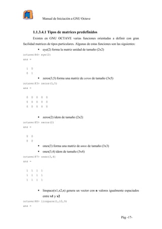 Octave Matriks Manual octave | PDF